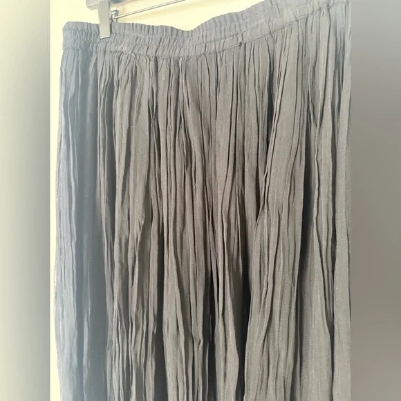 Vintage 80s 90s Adrian Jordan Black Goth Grunge Whimsigoth Crinkle Midi Skirt - Picture 2 of 7